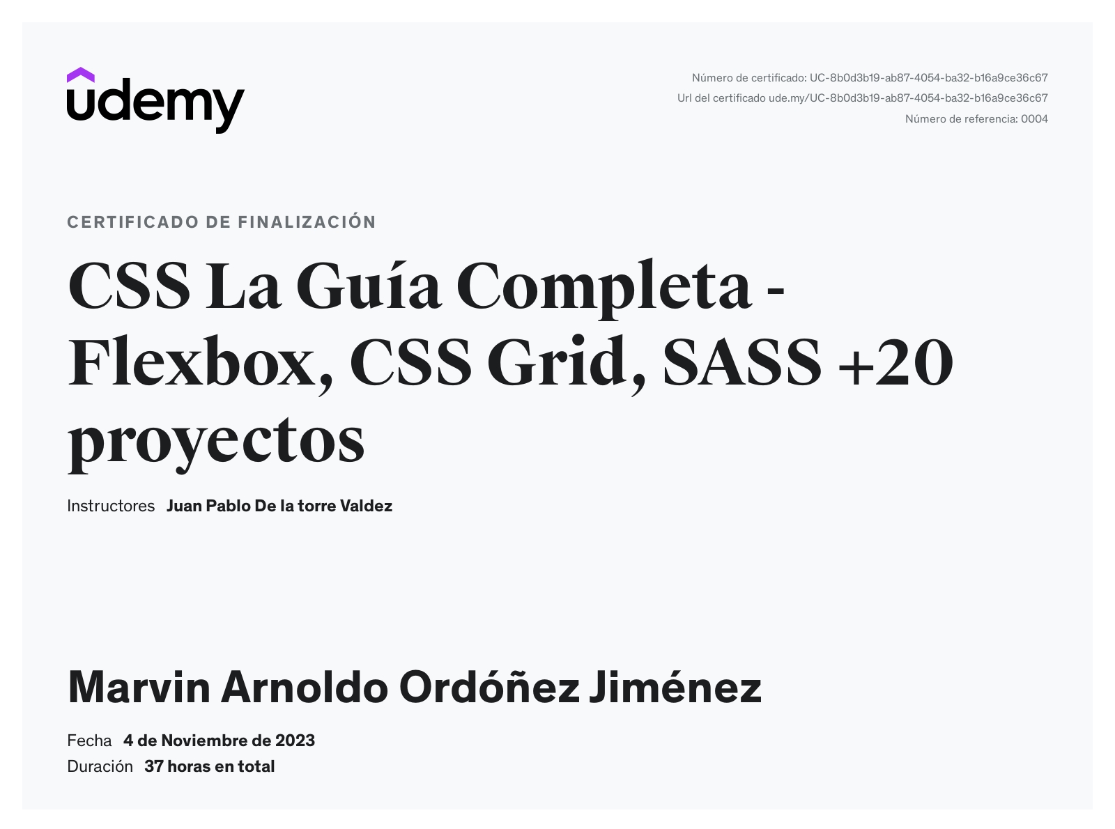 Certificado Html y Css